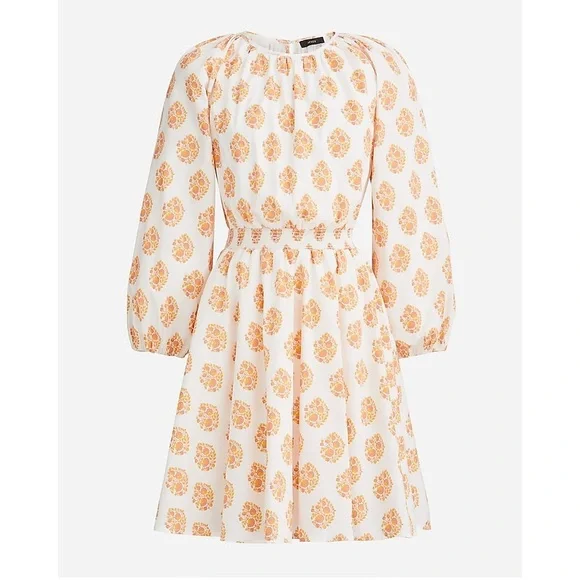 J CREW Block Print Smocked Waist Dress - Picture 2 of 3